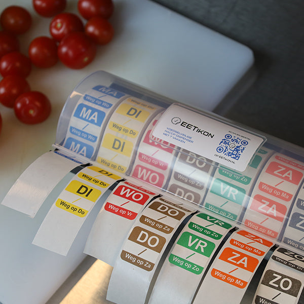 Dagstickers 7 dagen in dispenser keuken | EETikon