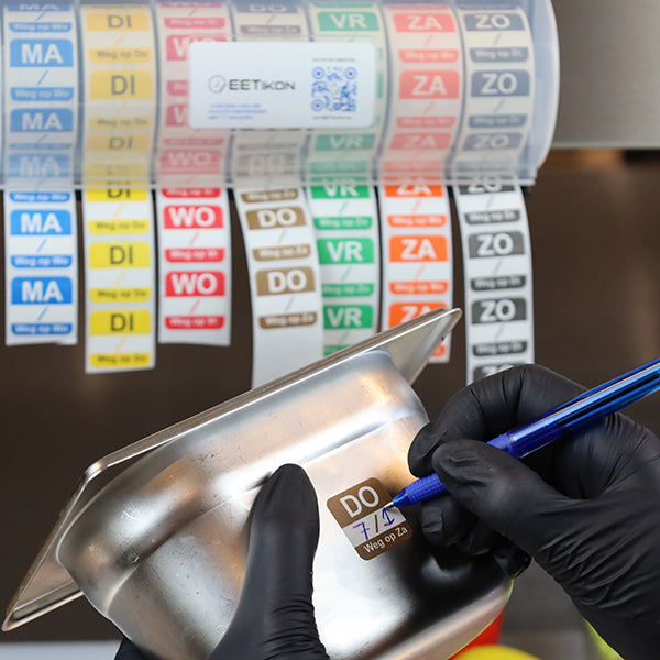 Water oplosbare haccp stickers Donderdag | EETikon