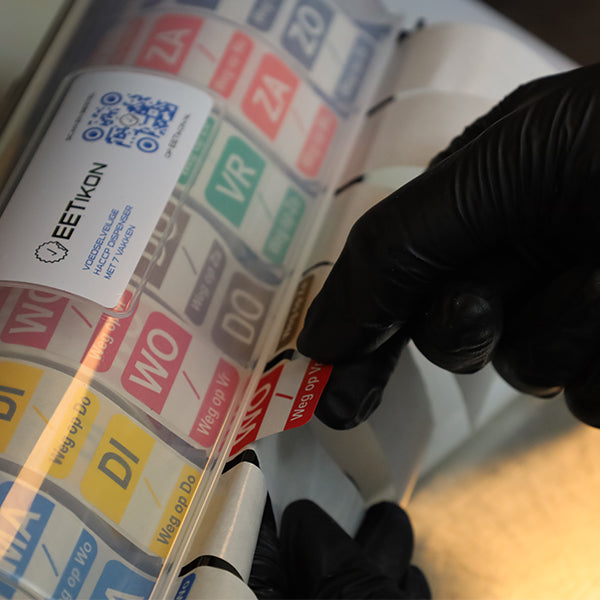 HACCP Stickers pakken uit dispenser | EETikon