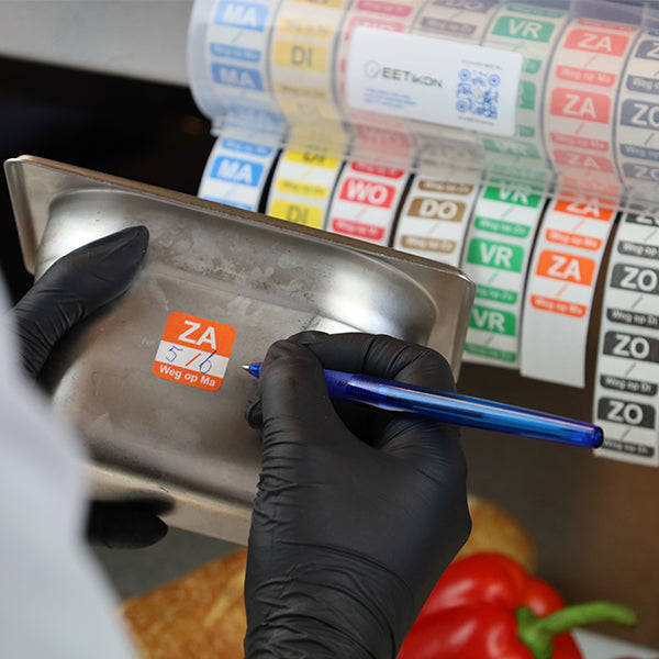 Zaterdag dagsticker HACCP keuken datum schrijven | EETikon