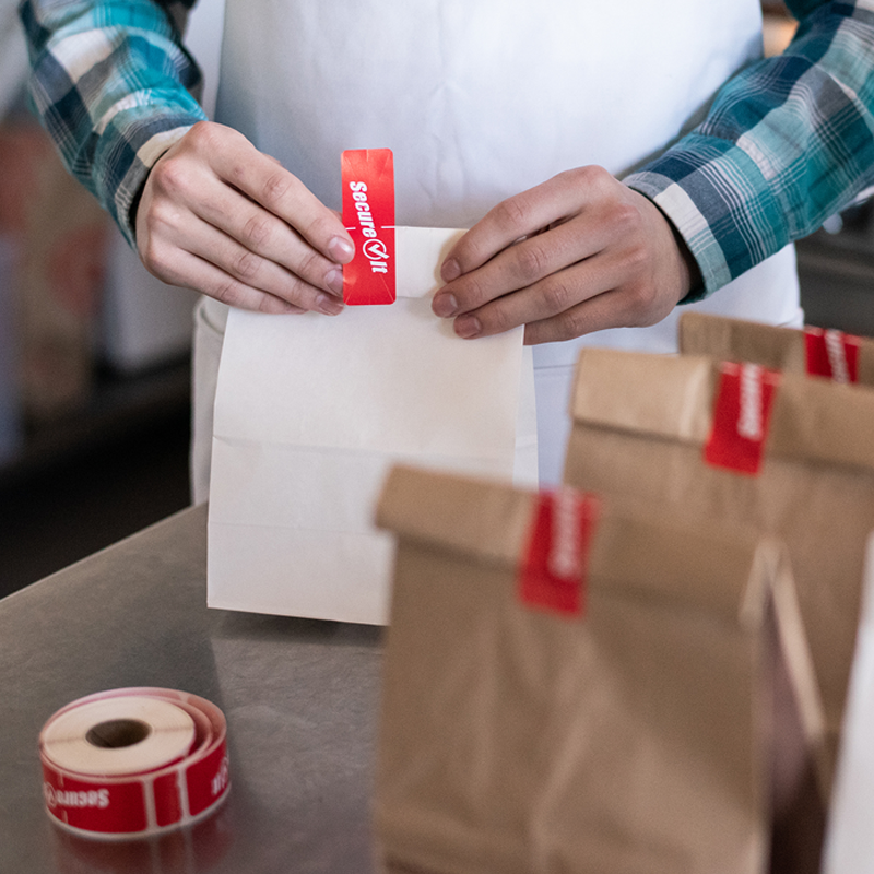 Sluitetiketten voor voedsel verpakkingen food secure | EETikon