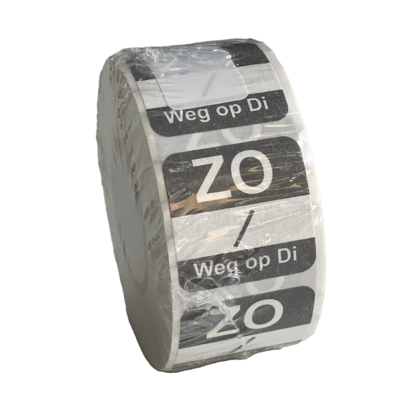 Zondag oplosbaar sticker op rol | EETikon