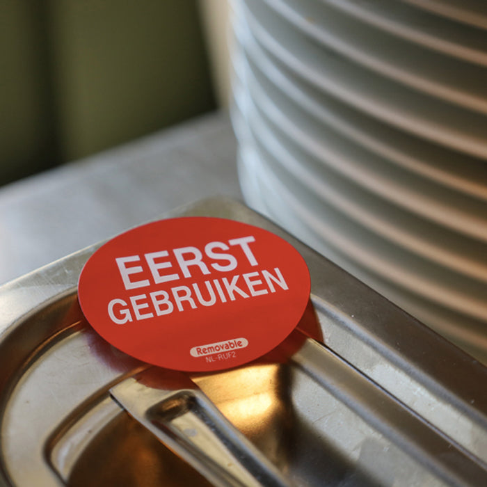 Eerst gebruiken stickers keuken HACCP | EETikon