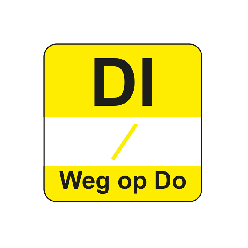 HACCP dagsticker dinsdag oplosbaar | EETikon
