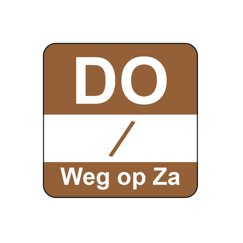 HACCP dagsticker donderdag 25x25mm oplosbaar| EEtikon