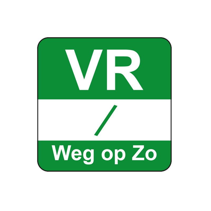 HACCP dagsticker vrijdag 25x25mm oplosbaar | EEtikon