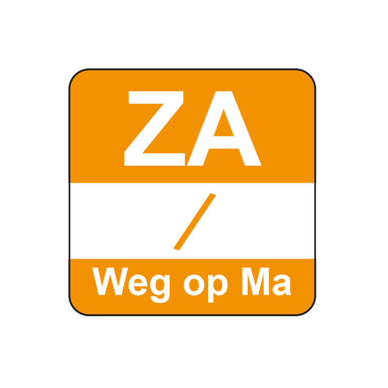 HACCP dagsticker zaterdag 25x25mm oplosbaar| EETikon