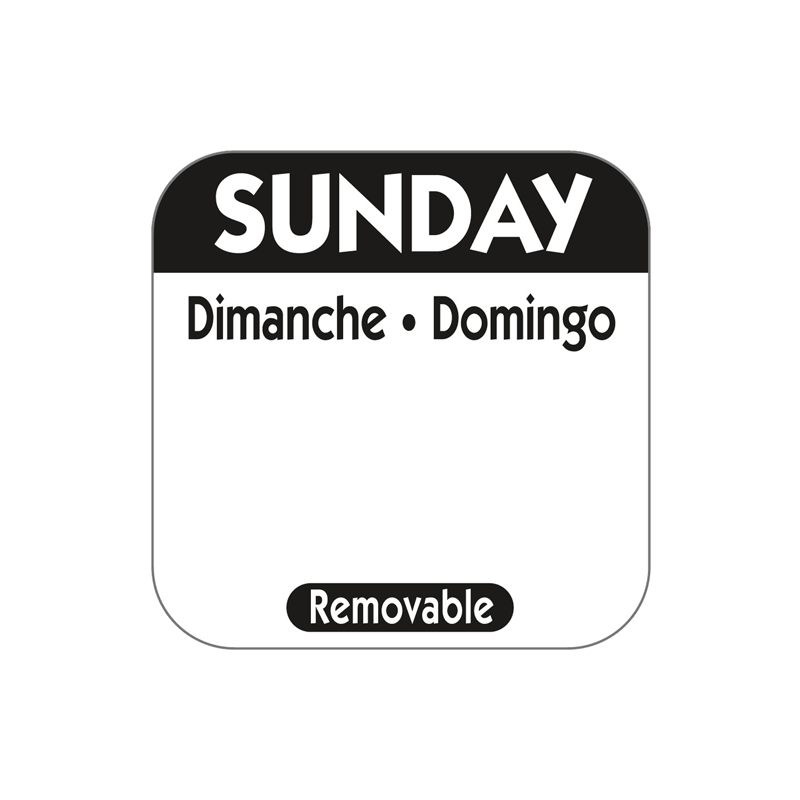 HACCP dagsticker Sunday 25x25mm