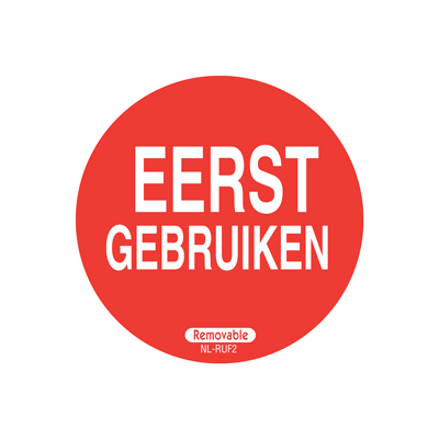 Eerst gebruiken stickers rood rond | EETikon