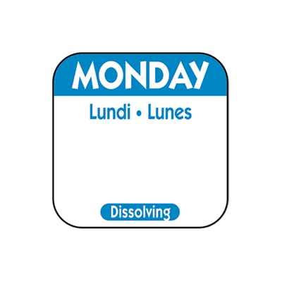 HACCP dagsticker Monday oplosbaar | EETikon
