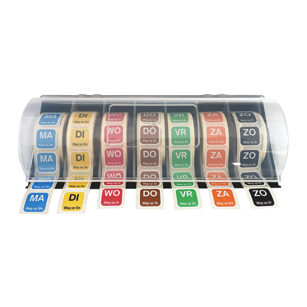 Afwasbare stickers in HACCP dispenser | EETIkon