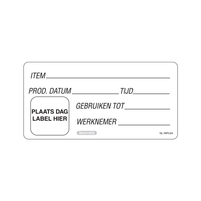 HACCP informatie etiket met dagsticker | EETikon