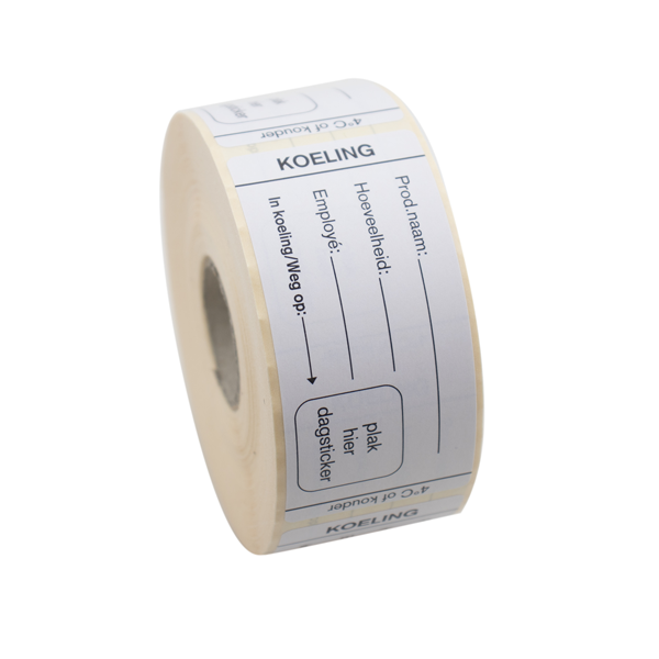 HACCP informatie etiket koeling met dagsticker 35x75mm | Etikon