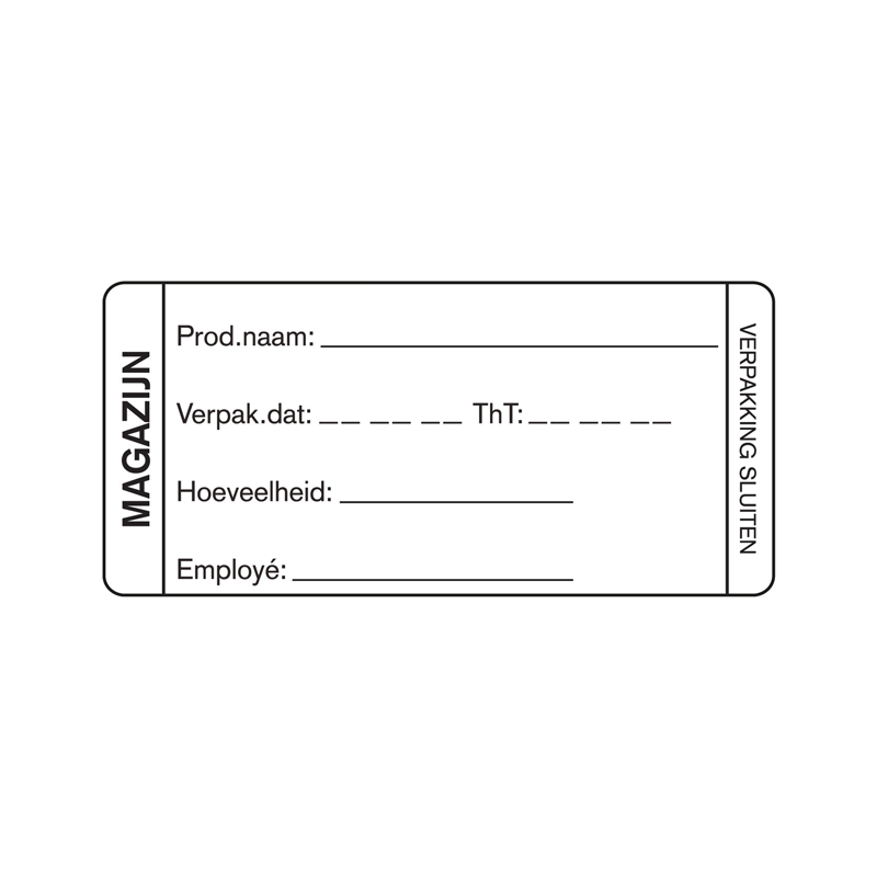 HACCP informatie etiket magazijn 35x75mm | EETikon