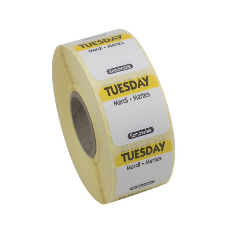 HACCP dagsticker Tuesday 25x25mm