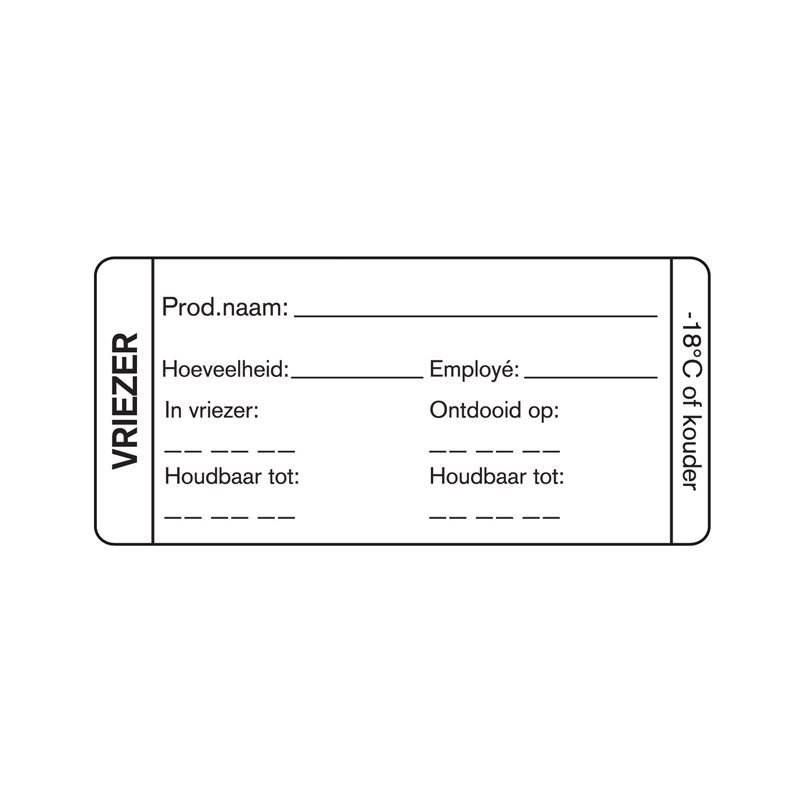 HACCP informatie etiket vriezer 35x75mm | EETikon