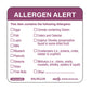 Allergenen waarschuwing sticker 50x50mm afneembaar - 500/rol